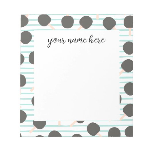 Personalized Table Tennis Notepad Notizblock (Vorderseite)