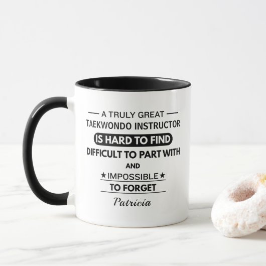 Personalized Taekwondo Instructor Tasse (Mit Donut)
