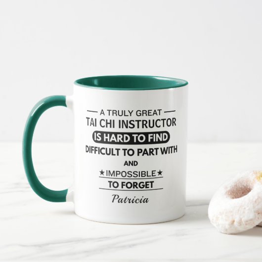 Personalized Tai Chi Instructor Appreciation  Tasse (Mit Donut)
