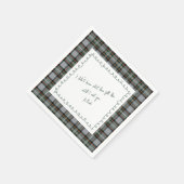 Personalized Tartan Border Love Note Napkin Serviette (Ecke)