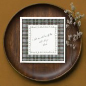 Personalized Tartan Border Love Note Napkin Serviette