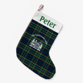 Personalized Tartan Family Cabin Christmas  Kleiner Weihnachtsstrumpf (Vorderansicht (hängend))
