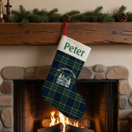 Personalized Tartan Family Cabin Christmas  Kleiner Weihnachtsstrumpf