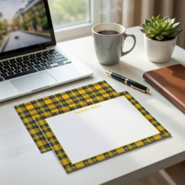 Personalized Tartan Note Card with Plaid Backgroun Mitteilungskarte
