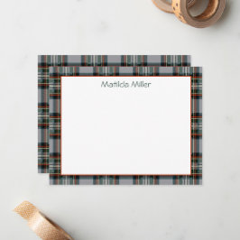Personalized Tartan Note Card with Plaid Backgroun Mitteilungskarte
