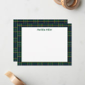 Personalized Tartan Note Card with Plaid Backgroun Mitteilungskarte (Vorderseite/Rückseite Beispiel)