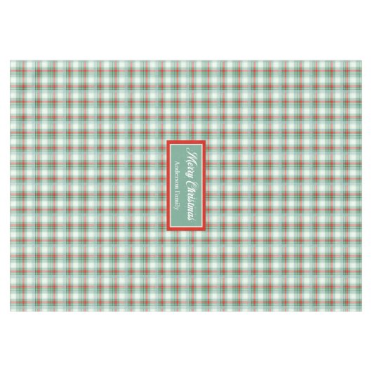 Personalized Tartan Tablecloth Elegant Holiday Gif Tischdecke (Vorderseite (Horizontal))