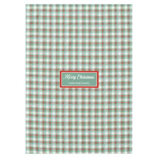 Personalized Tartan Tablecloth Elegant Holiday Gif Tischdecke (Vorderseite)