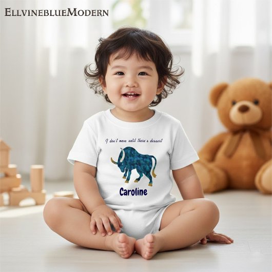 Personalized Taurus Gourmet & Grounded Toddler Art Baby T-shirt