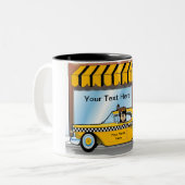 Personalized Taxi Cab Driver Two-Tone Coffee Mug Zweifarbige Tasse (Vorderseite Links)