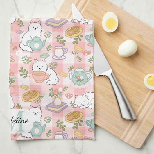 Personalized Tea & Baker Monogram Kitchen Towels Geschirrtuch (Viertel Falte)