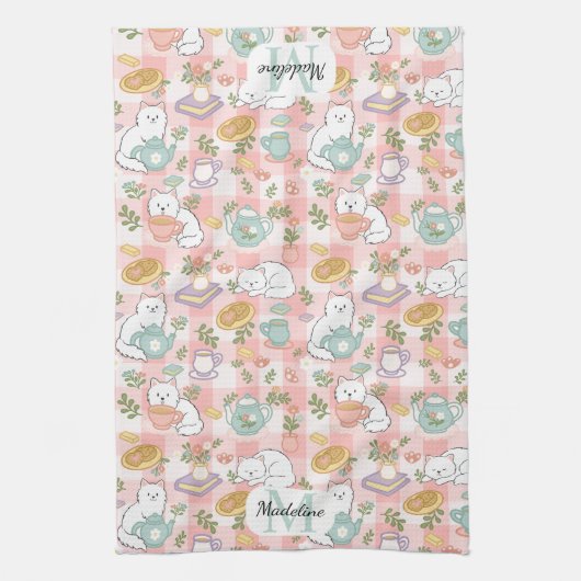 Personalized Tea & Baker Monogram Kitchen Towels Geschirrtuch (Vertikal)