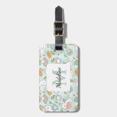 Personalized Tea Bookish Cats Girl Mint Green Gepäckanhänger (Vorderseite vertikal)