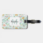Personalized Tea Bookish Cats Girl Mint Green Gepäckanhänger (Rückseite horizontal)