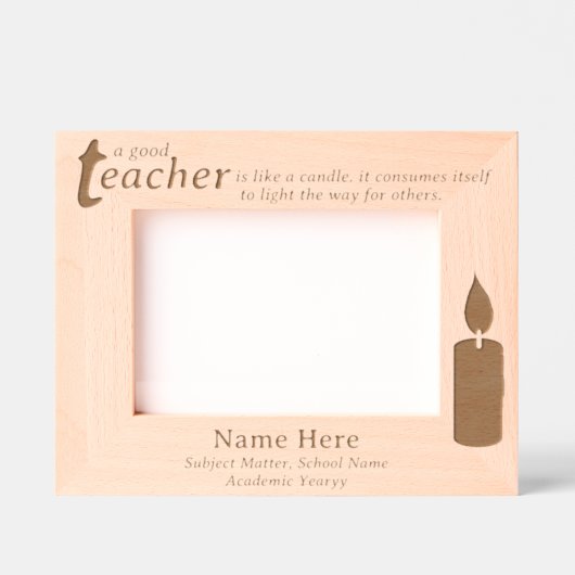 Personalized Teacher and Candlelight  Geätzte Rahmen (Vorderseite)