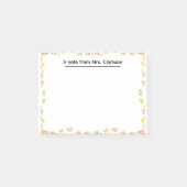 Personalized Teacher Appreciation Floral spring Post-it Klebezettel (Vorderseite)