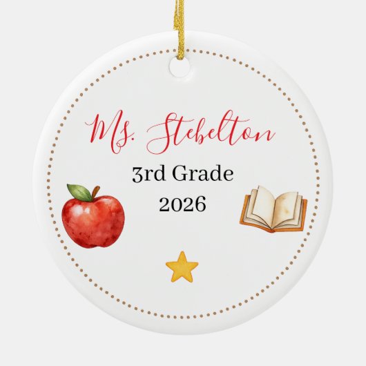 Personalized Teacher Appreciation Ornament (Hinten)