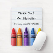 Personalized Teacher Crayon and Paper Mousepad (Mit Mouse)