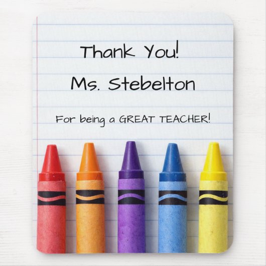 Personalized Teacher Crayon and Paper Mousepad (Vorne)
