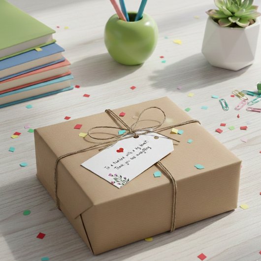 Personalized Teacher Gift Tag - Big Heart  Geschenkanhänger