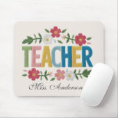 Personalized Teacher Mouse Pad with Floral Design Mousepad (Mit Mouse)