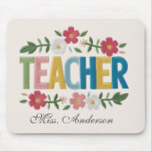 Personalized Teacher Mouse Pad with Floral Design Mousepad (Vorne)
