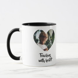Personalized Teacher mug with Heart Photo Frame Tasse