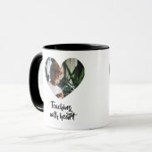 Personalized Teacher mug with Heart Photo Frame Tasse (Vorderseite Links)