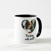 Personalized Teacher mug with Heart Photo Frame Tasse (VorderseiteRechts)