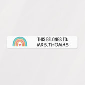 Personalized Teacher Name Labels – Rainbow Design Etiketten (Design 1)