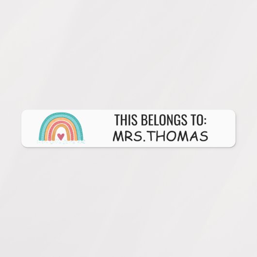 Personalized Teacher Name Labels – Rainbow Design Etiketten (Design 1)