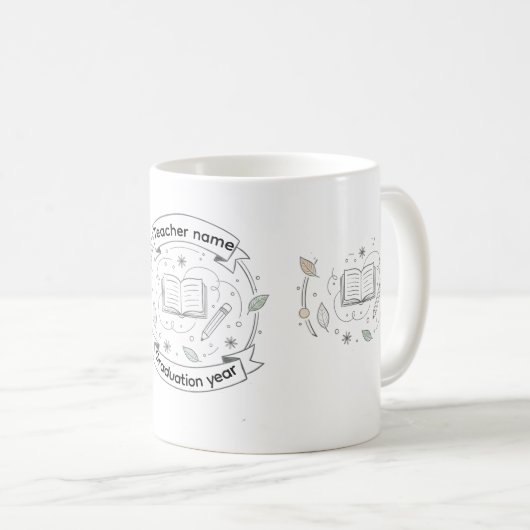 Personalized Teacher Name Mug – Graduation Year Kaffeetasse (VorderseiteRechts)