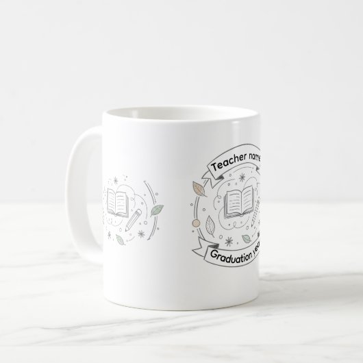 Personalized Teacher Name Mug – Graduation Year  Kaffeetasse (Vorderseite Links)