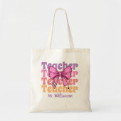 Personalized Teacher Pink Coquette Bow Tragetasche (Vorne)