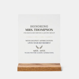 Personalized Teacher Retirement Typography Acrylschild