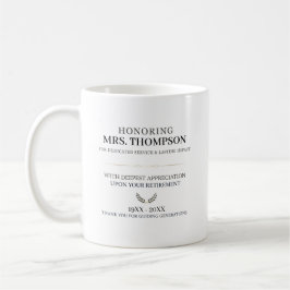 Personalized Teacher Retirement Typography Kaffeetasse