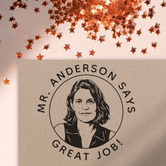 Personalized Teacher Stamp With Custom Photo Stamp Gummistempel