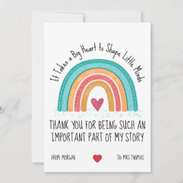 Personalized Teacher Thank You Card – Rainbow Quot Feiertagskarte