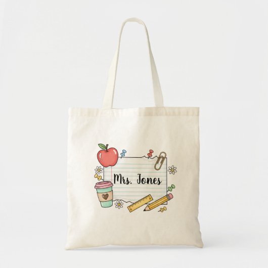 Personalized teacher Tote bag, Custom Teacher  Tragetasche (Vorne)