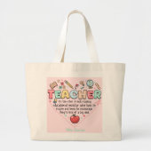 Personalized Teacher Tote Bag Jumbo Stoffbeutel (Vorne)