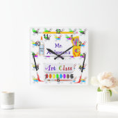 Personalized Teachers Art Class Clock Quadratische Wanduhr (Zuhause)
