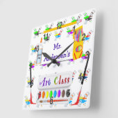 Personalized Teachers Art Class Clock Quadratische Wanduhr (Winkel)
