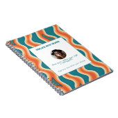 Personalized Teal and Orange Wave Patterned  Notizblock (Rechte Seite)