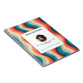 Personalized Teal and Orange Wave Patterned Notizblock (Rechte Seite)