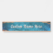 Personalized Teal Blue Gold Custom Name Door Sign Türschild (Vorderseite )
