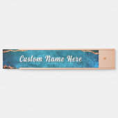 Personalized Teal Blue Gold Custom Name Door Sign Türschild (Vorderseite )