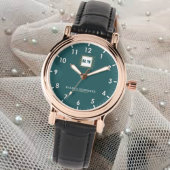 Personalized Teal Minimal custom name green Armbanduhr