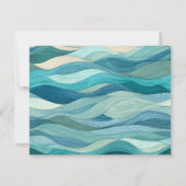 Personalized Teal Wave Border  Mitteilungskarte (Rückseite)