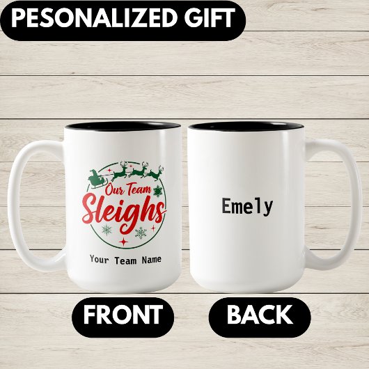 Personalized Team Christmas,Office Christmas Party Zweifarbige Tasse