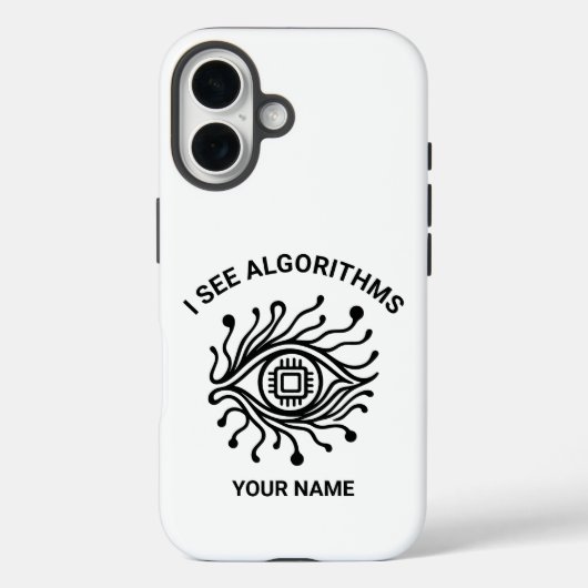 Personalized Tech iPhone Case with Custom Text (Rückseite)
